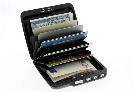 sharper image safeguard rfid blocking credit card case|RFID Combination Locking Wallet @ SharperImage.com.